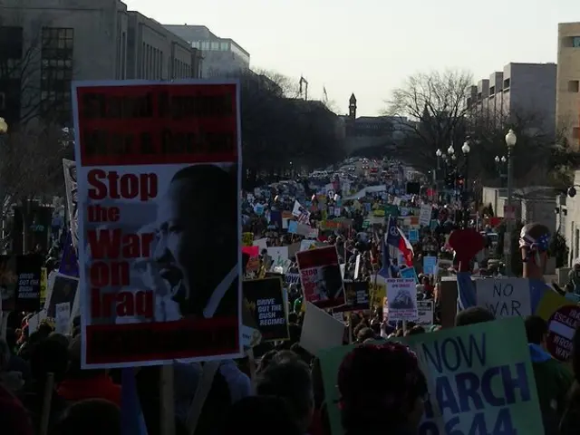 Demonstration by labor force in Washington D.C. before Labor Day celebration