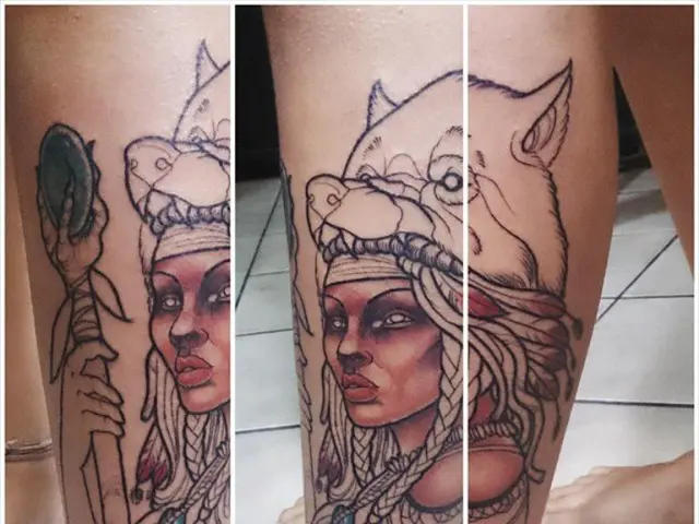 This is a collage. In this we can see a person's leg with tattoo.